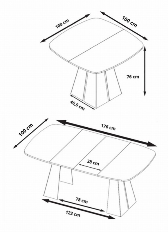 Stół rozkładany Tenor 100-180 cm do jadalni salonu owalny