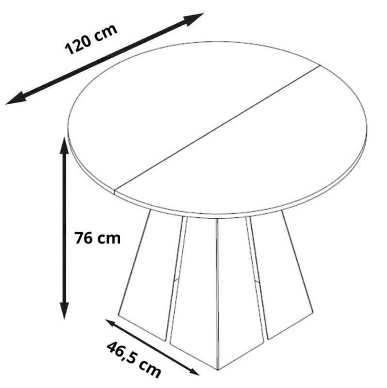 Stół rozkładany Flox 120-200 cm do jadalni salonu okrągły