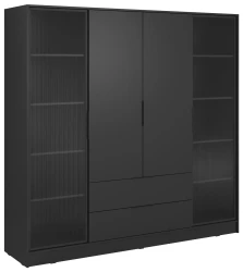 Szafa Kelly RD 206 cm przeszklona do sypialni czarny