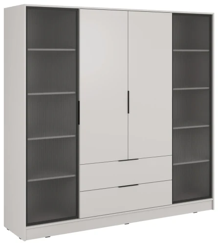 Szafa Kelly RD 206 cm przeszklona z oświetleniem LED do sypialni kaszmir