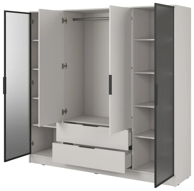 Szafa Kelly RD 206 cm przeszklona  do sypialni kaszmir