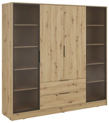 Szafa Kelly RD 206 cm przeszklona do sypialni dąb artisan