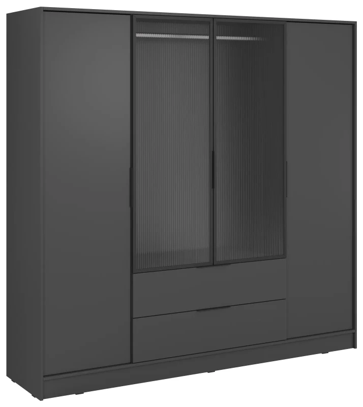 Szafa Kelly RM 206 cm przeszklona do sypialni grafit