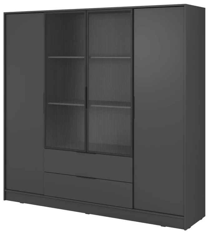 Szafa Kelly RM 206 cm przeszklona do sypialni grafit