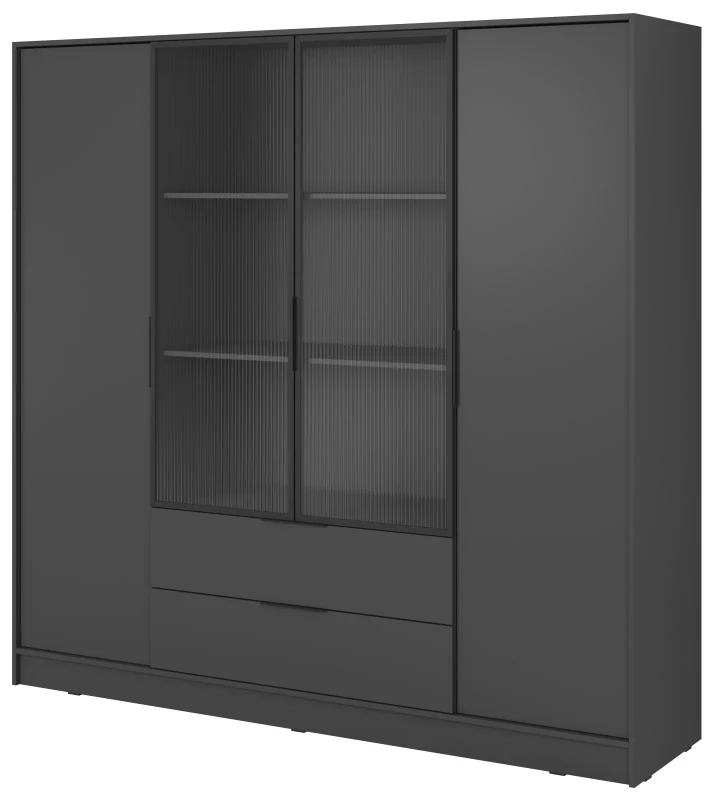 Szafa Kelly RM 206 cm przeszklona do sypialni grafit