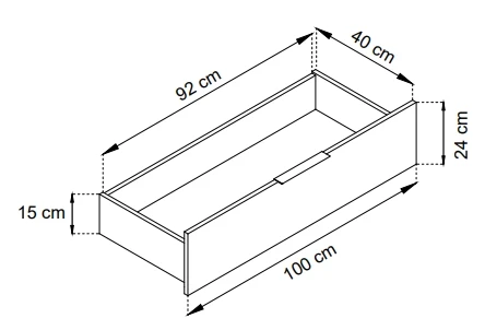 Szafa Kelly L 206 cm czterodrzwiowa z lustrem do sypialni czarny