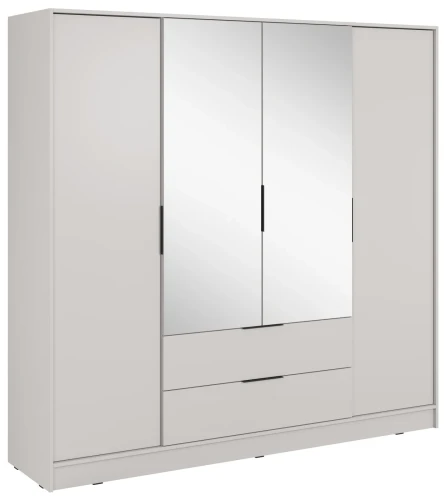 Szafa Kelly L 206 cm czterodrzwiowa z lustrem do sypialni kaszmir