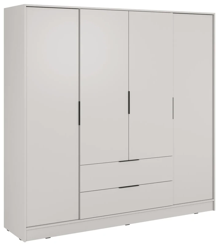 Szafa Kelly 206 cm czterodrzwiowa z 2 szufladami do sypialni kaszmir