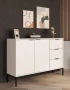 Komoda Austin 150 cm z 3 szufladami do salonu biały/czarny