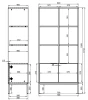 Regał Austin 80 cm z 2 zamykanymi szafkami do salonu biały/czarny