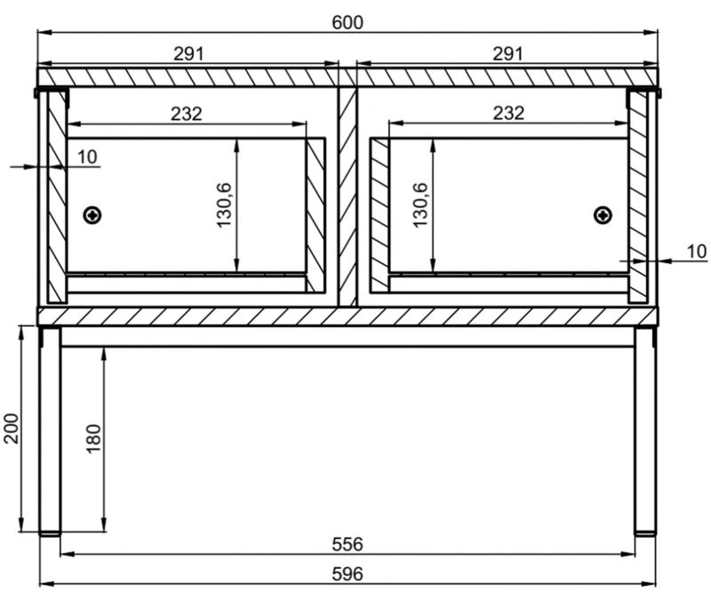 Stolik kawowy Austin 80 cm z 2 szufladami do salonu biały/czarny