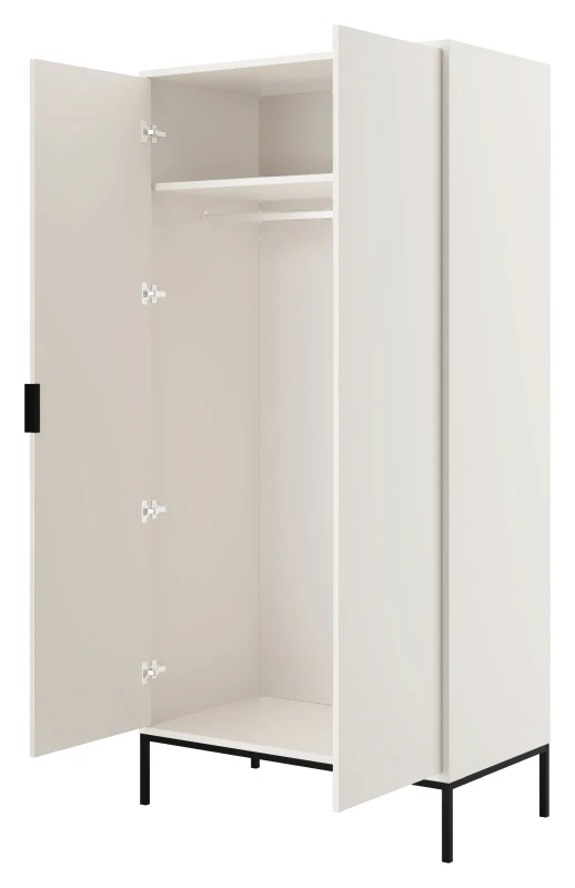 Szafa Austin 100 cm dwudrzwiowa do przedpokoju biały/czarny