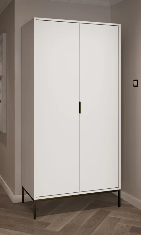 Szafa Austin 100 cm dwudrzwiowa do przedpokoju biały/czarny