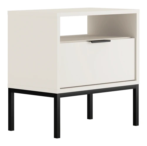Szafka nocna Austin 55 cm z szufladą do sypialni biały/czarny