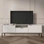 Szafka RTV Austin 175 cm dwudrzwiowa z szufladą do salonu biały/czarny