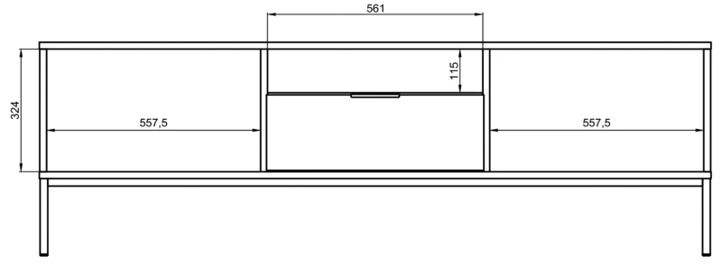 Szafka RTV Austin 175 cm dwudrzwiowa z szufladą do salonu biały/czarny