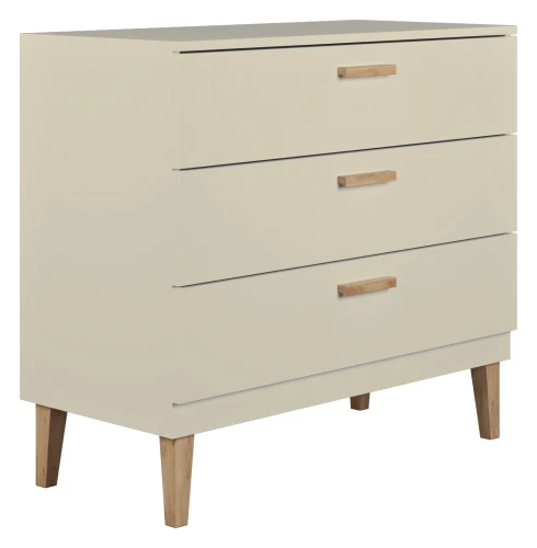 Komoda 3 szuflady KUBI 100 cm  do pokoju dziecięcego i młodzieżowego kaszmirowa