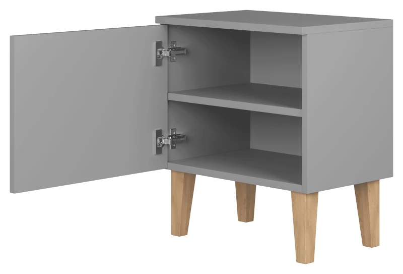Szafka nocna z półką KUBI szara