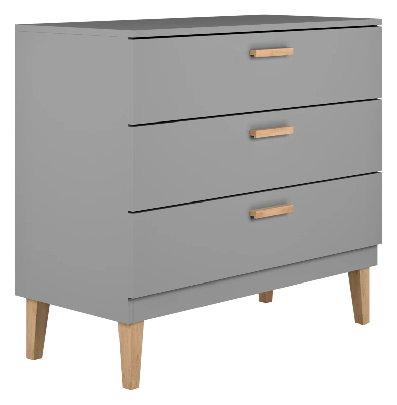 Komoda szara KUBI 3 szuflady