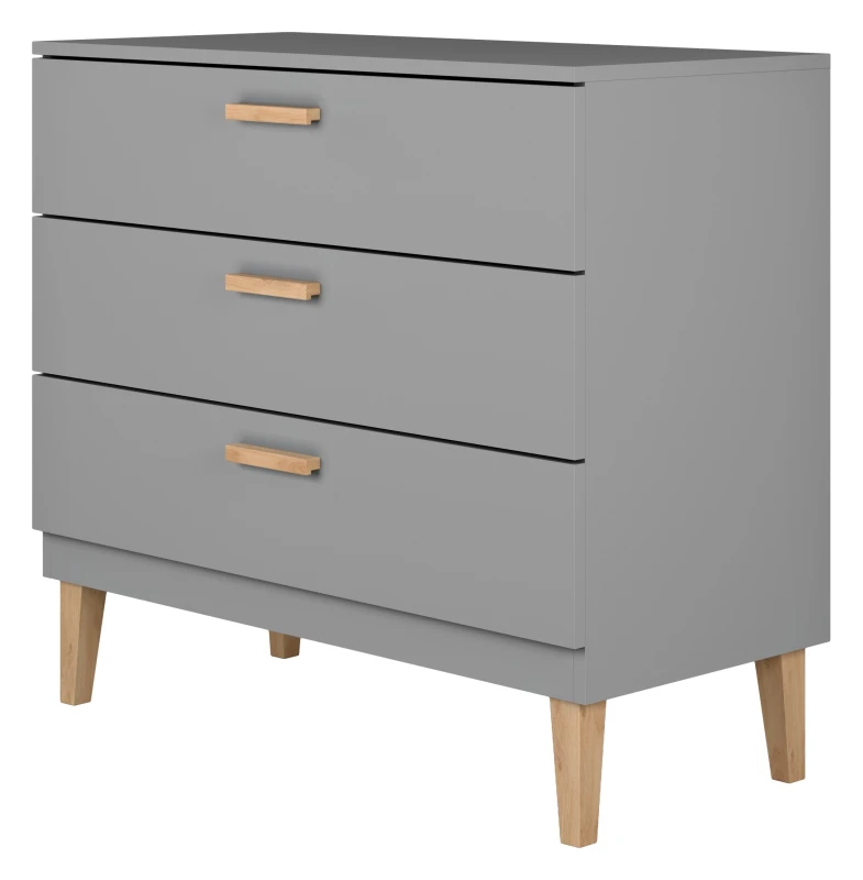 Komoda szara KUBI 3 szuflady