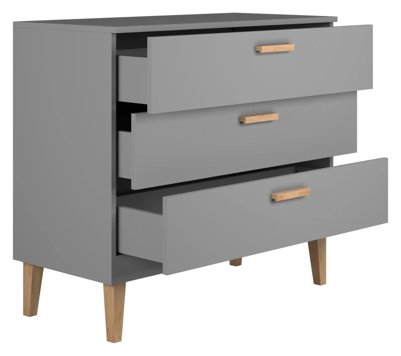 Komoda szara KUBI 3 szuflady