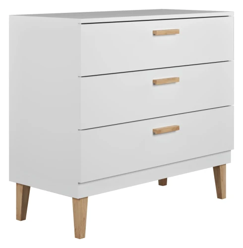 Komoda biała KUBI 3 szuflady