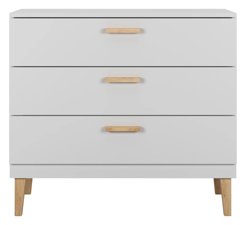 Komoda biała KUBI 3 szuflady