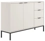Komoda Austin 150 cm z 3 szufladami do salonu biały/czarny