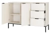 Komoda Austin 150 cm z 3 szufladami do salonu biały/czarny