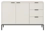 Komoda Austin 150 cm z 3 szufladami do salonu biały/czarny