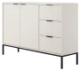 Komoda Austin 150 cm z 3 szufladami do salonu biały/czarny