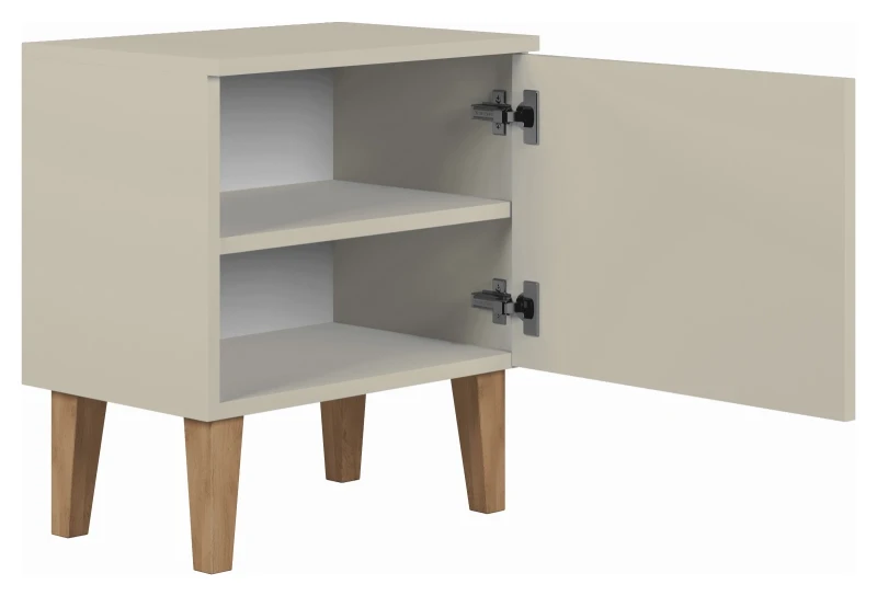 Szafka nocna KUBI 50 cm z półką kaszmirowa