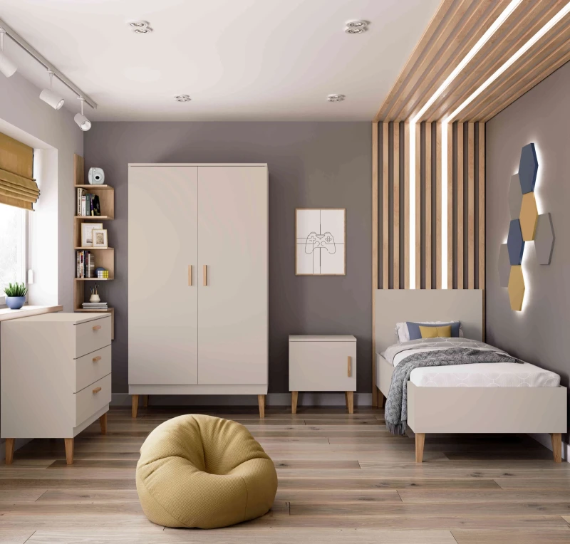 Zestaw mebli młodzieżowych KUBI kaszmirowy