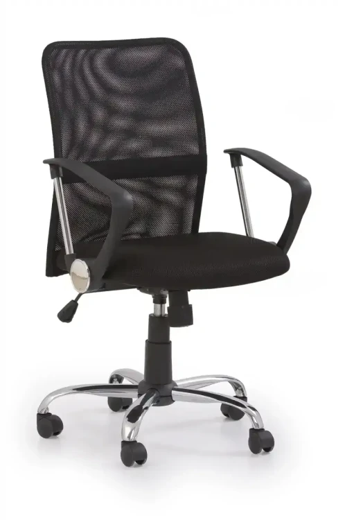 Fotel obrotowy Tony 58 cm nowoczesny z mechanizmem TILT do biura czarny