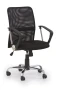 Fotel obrotowy Tony 58 cm nowoczesny z mechanizmem TILT do biura czarny