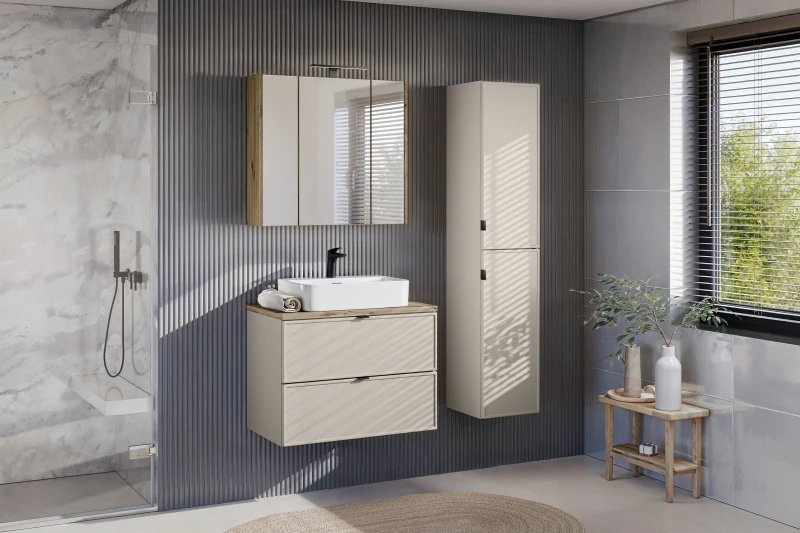 Szafka łazienkowa 35 cm Bella Cashmere wysoka dwudrzwiowa