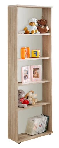 Regał Dino 59 cm z 4 półkami do pokoju młodzieżowego dąb sonoma