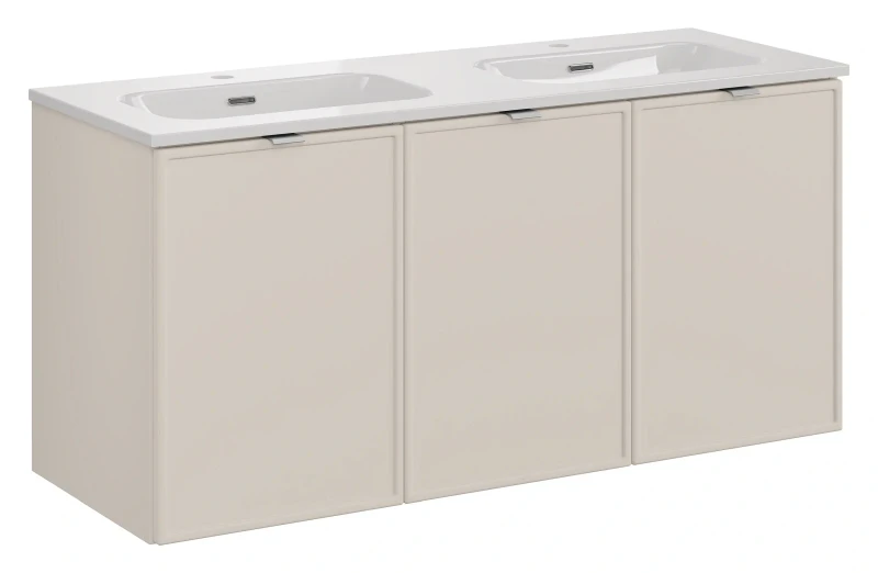 Zestaw mebli łazienkowych Bella Cashmere szafka 120 cm z umywalką meblową Fly