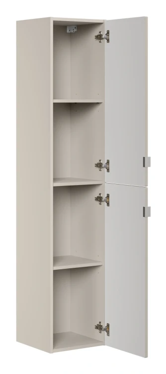 Zestaw mebli łazienkowych Bella Cashmere z dwoma umywalkami Wiki i blatem 140 cm - 7 elementów