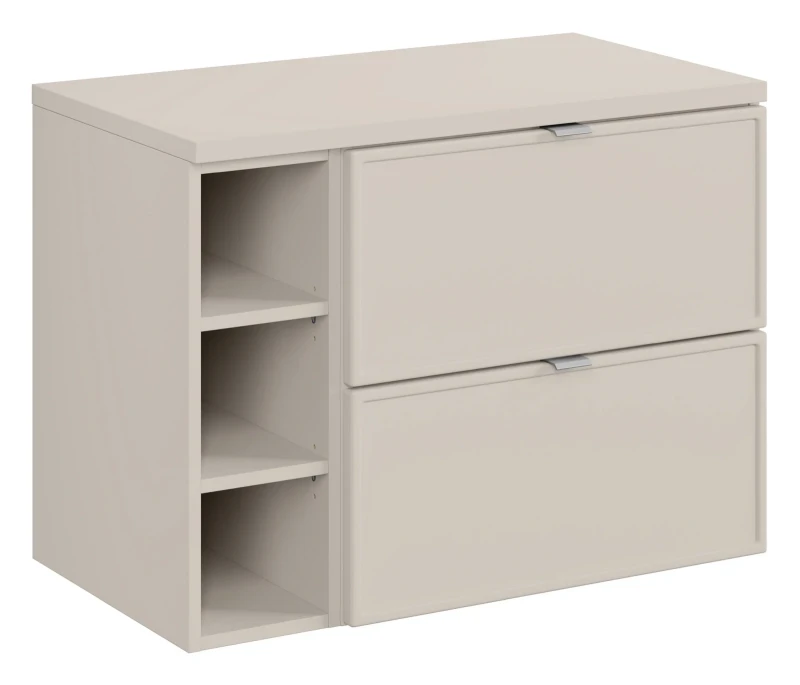 Zestaw mebli łazienkowych Bella Cashmere szafka z regałem i blatem 80 cm