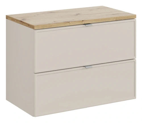 Zestaw mebli łazienkowych Bella Cashmere szafka 2 szuflady z blatem 80 cm dąb artisan