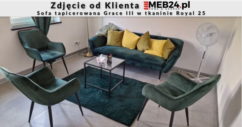 Sofa tapicerowana Grace III w stylu skandynawskim - zdjęcie od klienta