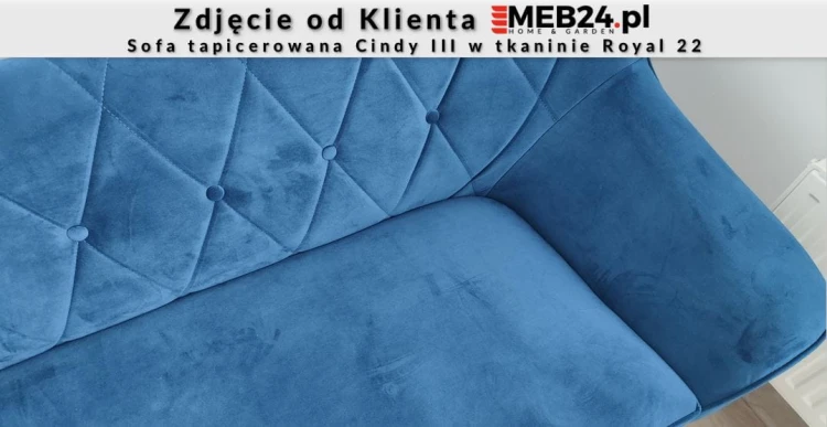 Sofa tapicerowana Cindy III w stylu skandynawskim - zdjęcie od klienta