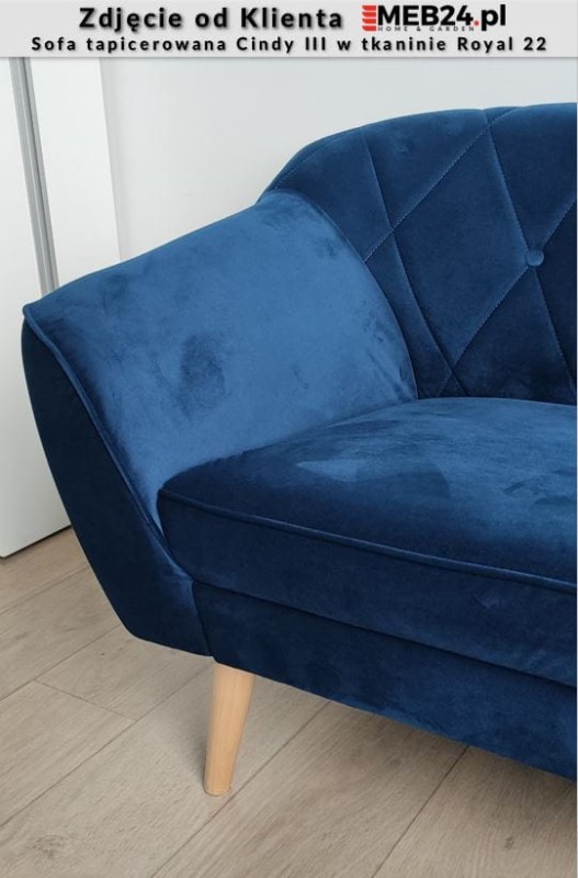 Sofa tapicerowana Cindy III w stylu skandynawskim - zdjęcie od klienta