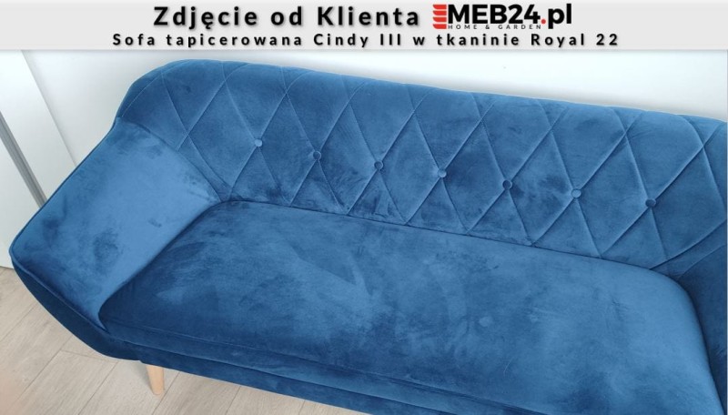 Sofa tapicerowana Cindy III w stylu skandynawskim - zdjęcie od klienta