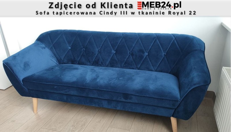 Sofa tapicerowana Cindy III w stylu skandynawskim - zdjęcie od klienta