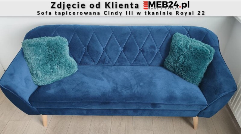 Sofa tapicerowana Cindy III w stylu skandynawskim - zdjęcie od klienta