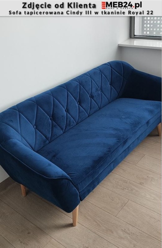 Sofa tapicerowana Cindy III w stylu skandynawskim - zdjęcie od klienta