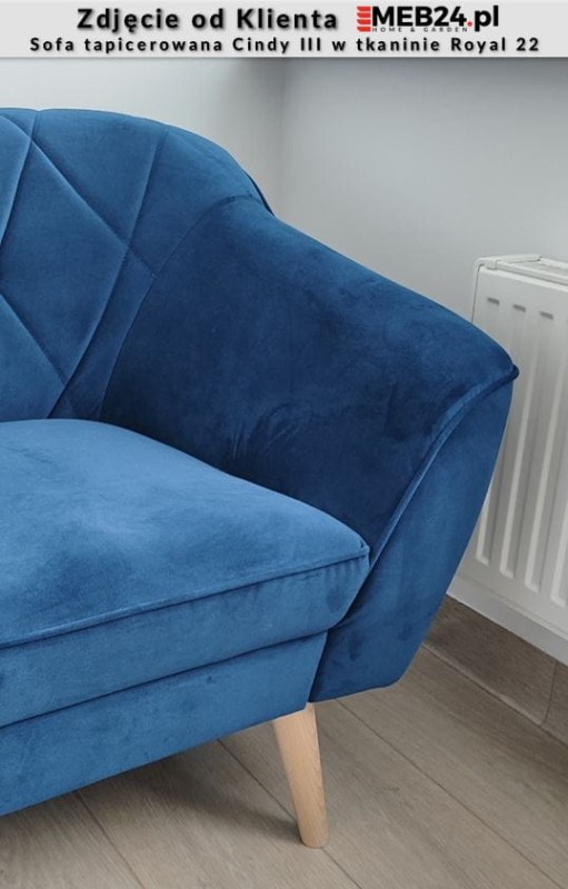 Sofa tapicerowana Cindy III w stylu skandynawskim - zdjęcie od klienta