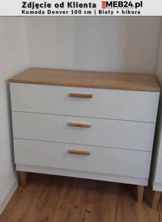 Komoda Denver 100 cm | Biały + hikora - zdjęcie od klienta